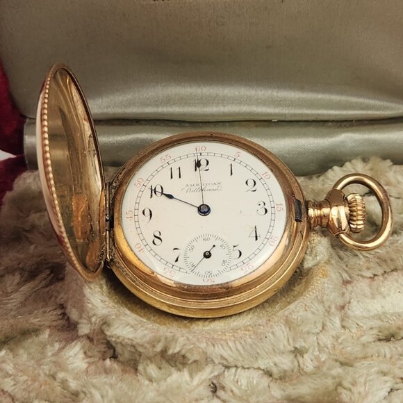 1900 American Waltham Seaside Model 1891 0s Crescent 20Y Case Pocket Watch Runs - Picture 1 of 16